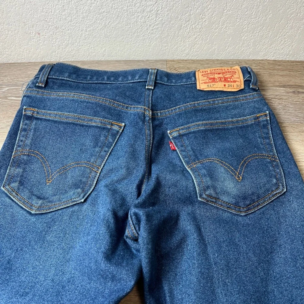 Levi's 517 Boot Cut Jeans Mens 34x30 Blue Dark Wash Denim 00517-2017